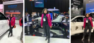 Elena from Mosaic Factor with a drone during MWC 2025